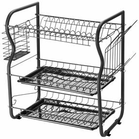 Trauku žāvētājs Rosberg 55R53000OB, 43 cm x 24 cm x 45 cm, plastmasa/metāls, melna krās.
