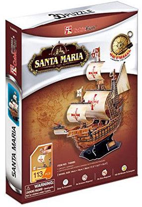 3D dėlionė Cubicfun Santa Maria, 44 cm x 16 cm, 113 vnt., ruda sp.