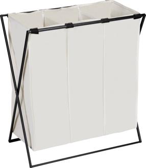 Skalbinių krepšys Kesper Trio, 48.3 l, balta sp./juoda sp., 69 cm x 37 cm x 76 cm