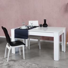 Stalas išskleidžiamas Kalune Design Oblo, ryškiai balta sp., 130 - 170 cm x 80 cm x 78 cm