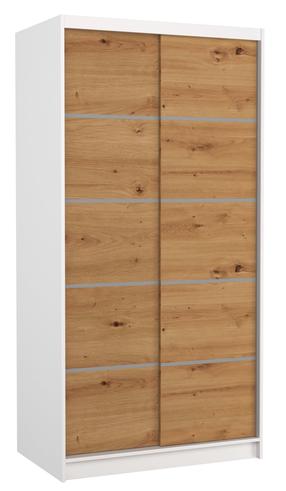 Skapis ADRK Riva 100, brūna krās./balta krās., 58 cm x 100 cm x 200 cm