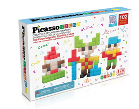 Magnētiskais konstruktors Picasso Tiles Cubes PMC102, 102 gab., daudzkrāsaina