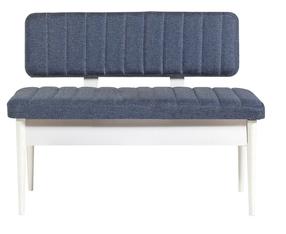 Prieškambario suoliukas Kalune Design Vina 1048-2, balta sp./tamsiai mėlyna sp., 110 cm x 46 cm x 85 cm