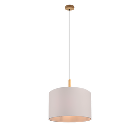 Šviestuvas lubų Trio Korba, E27, 1 x 60 W, balta sp. / medienos sp.