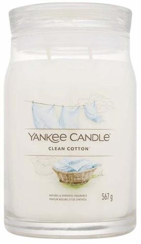 Svece, aromātiskā Yankee Candle Signature Clean Cotton, 60 - 90 h, balta krās.