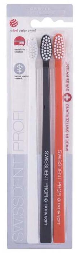 Zobu birste Swissdent Profi Gentle Trio, zila krās./balta krās./oranža krās.