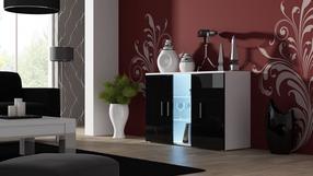 Spintelė Cama Meble Soho S7 120, balta/juoda/tamsiai pilka, 120 cm x 41 cm x 80 cm