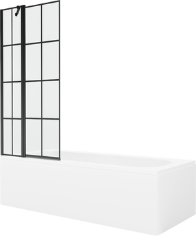 Ванна, со стеной со стенкой, свободно устанавливаемая Mexen Vega, 170 см x 70 см x 40 см, прямоугольный, белый цв./черный цв.