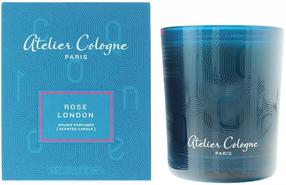 Svece, aromātiskā Atelier Cologne Rose london, 40 h, 180 g, zila krās.