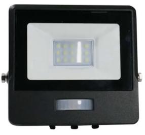Prožektor liikumisanduriga, lakke või seina V-TAC Floodlight 20258, 10 W, 735 lm, 6500 °K, IP65, must v.