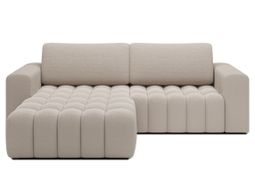 Kampinė sofa - lova Bonett, smėlio sp., kairinė, 175 x 250 cm x 92 cm