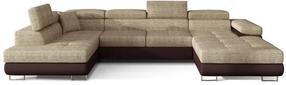 Kampinė sofa Rodrigo Berlin 03, Soft 66, ruda sp./smėlio sp., kairinė, 202 x 345 cm x 90 cm