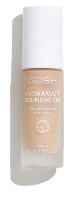 Šķidrā grima bāze Gosh Hydramatt, SPF 15, bēša krās., 006n, 30 ml