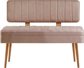 Prieškambario suoliukas Kalune Design Vina 0900 - 1, ruda sp./smėlio sp., 46 cm x 110 cm x 85 cm