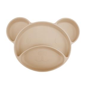 Neslystanti lėkštė Canpol Babies Bear, 6+ mėn., silikonas, smėlio sp.