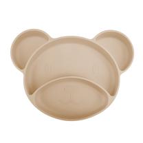 Neslystanti lėkštė Canpol Babies Bear, 6+ mėn., silikonas, smėlio sp.