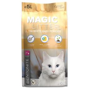 Kačių kraikas Magic Litter Bentonite Ultra White Baby Powder, organinis (sušokantis), 5 l