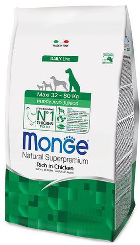 Сухой корм для собак Monge MAXI Puppy & Junior, курица, 0.8 кг