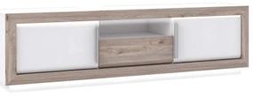 TV staliukas Forte Canne, ąžuolo sp./balta sp., 53 cm x 192.7 cm x 56.2 cm