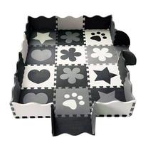 Kilimėlis kūdikiams - dėlionė Puzzle Mat, 30 cm x 30 cm, 25 vnt, balta sp./juoda sp.
