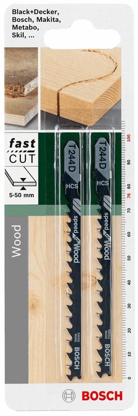Pjūklo peilių rinkinys Bosch HCS T 244 D, 10 cm, 2 vnt.