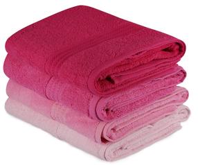 Vonios rankšluosčių rinkinys Foutastic Rainbow 317HBY1425, purpurinė (magenta) sp./rožinė sp./šviesiai rožinė sp., 140 cm x 70 cm, 4 vnt.