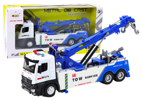 Игрушечный кран Lean Toys Tow Service, синий цв./белый цв.