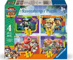 Puzle 4in1 Ravensburger Paw Patrol 3 Dino Movie, 14 cm x 19 cm, 72 gab., daudzkrāsaina