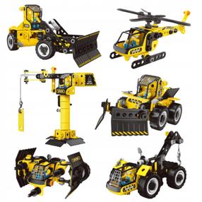 Konstruktors Woopie 6in1 Construction Vehicles, 223 gab., dzeltena krās.