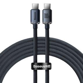 Кабель Baseus Crystal Shine, USB Type C/USB 2.0 Type-C, 120 см, черный цв., 100 Вт