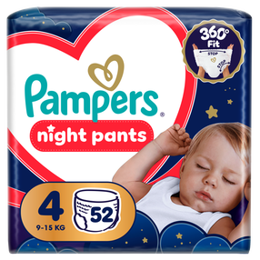 Sauskelnės nakčiai Pampers Night Pants, 4 dydis, 52 vnt.