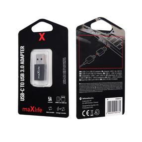 Адаптер Maxlife USB Type-C, USB 3.0, черный цв.