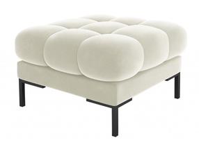Pufas Micadoni Home Mamaia Velvet, juoda sp./kreminė sp., 60 cm x 60 cm x 41 cm
