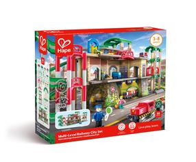 Konstruktors Hape Multi Level Railway City E3883A, 58 gab., daudzkrāsaina