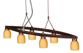 Lampa karināms Candellux Lighting Dakota, G9, 6 x 40 W, dzeltena krās. / vara krās.