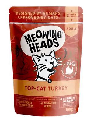 Mitrā kaķu barība Meowing Heads Top Cat Turkey, tītara gaļa, 0.1 kg
