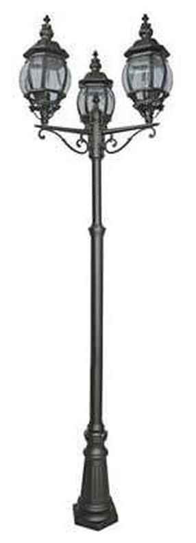 Pastatomas lauko šviestuvas Searchlight Bel Aire, 60W, E27, IP54, juoda sp., 56 cm x 220 cm
