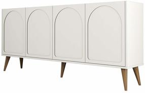 Konsolinis staliukas Kalune Design Lyon 81, kreminė sp./riešuto sp., 35 cm x 180 cm x 81 cm