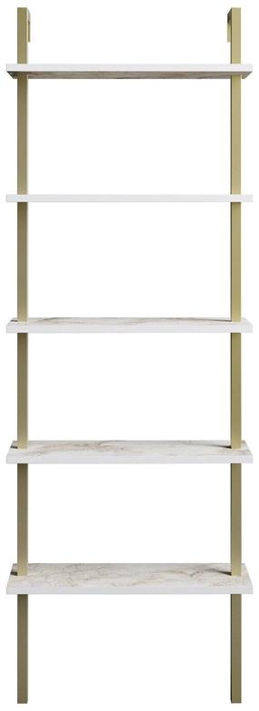 Grīdas plaukts Kalune Design Piante 541HDL1311, zelta krās./balta krās., 174 cm x 60 cm x 22 cm