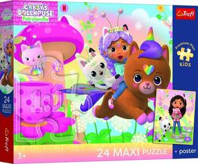 Dėlionė Trefl Gabbys Dollhouse Gabby To The Rescue 14389, 40 cm x 60 cm, 24 vnt., įvairių spalvų