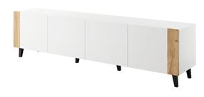 TV staliukas Cama Meble Faro, ąžuolo sp./balta sp., 200 cm x 42 cm x 52 cm