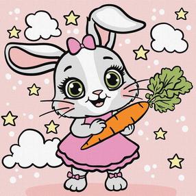 Tapymas pagal skaičius Ideyka Carrots, rožinė sp./pilka sp.