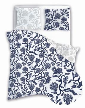 Gultas veļas komplekts PER-90, balts krās./zilimelns krās., 70 x 80 cm, 200 x 220 cm