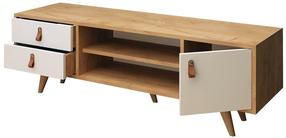 ТВ стол Kalune Design Lara, дубовый цв./белый цв., 120 см x 40 см x 53 см