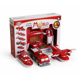 Набор игрушечных автомобилей Malik MalBlo Magnetic Fire Vehicles 9839363, красный цв.