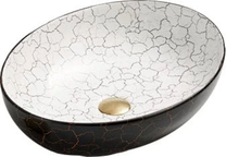 Vonios praustuvas Mexen Iko, keramika, 52 cm x 39.5 cm x 13 cm, balta sp./juoda sp.