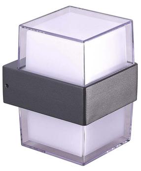 Sieninis lauko šviestuvas AZzardo Lars Square, 13W, LED, IP44, pilka sp./grafito sp., 10 cm x 13 cm