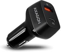 Auto telefona lādētājs Axagon PWC-PQ38, USB/USB-C, melna krās., 38 W