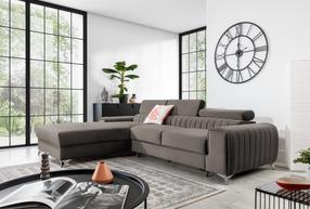 Kampinė sofa Grayson Loco 4, pilka sp., kairinė, 205 x 278 cm x 92 cm