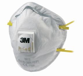 Respirators, ar vārstu 3M 8812C3, balta krās., 3 gab.